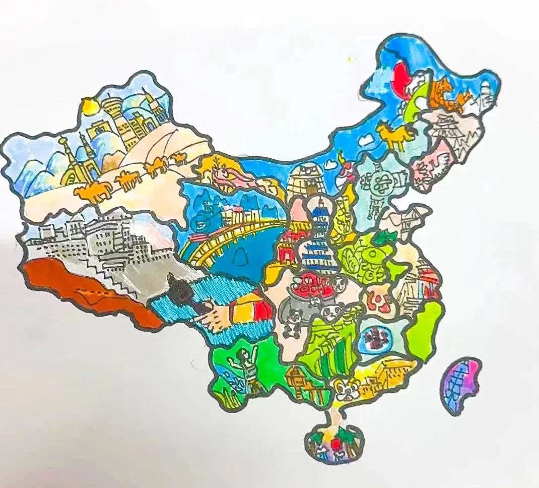 美丽的中国地图儿童画精选作品(三)
